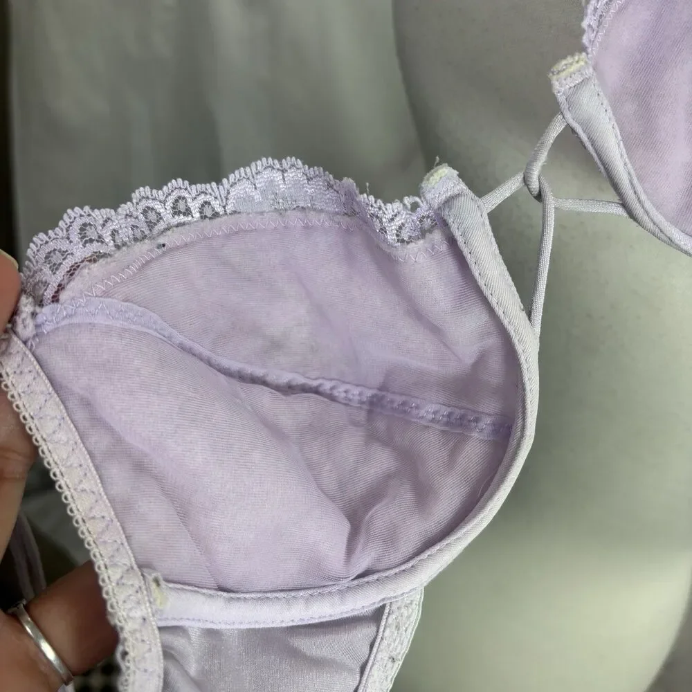 Vintage 80s Underwire Lingerie Bra Colorful Floral Lace Sexy Shape Mate 36B Lot